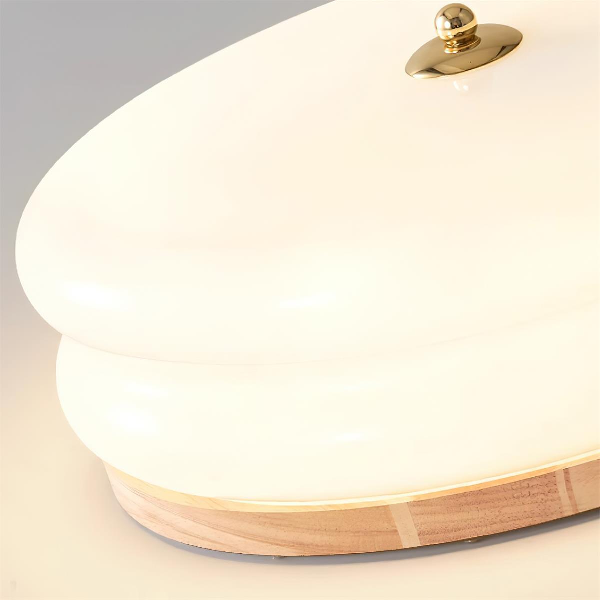 Ceiling Light Double-Layer Glass Disc Walnut Wood Minimalist - Neutralighting