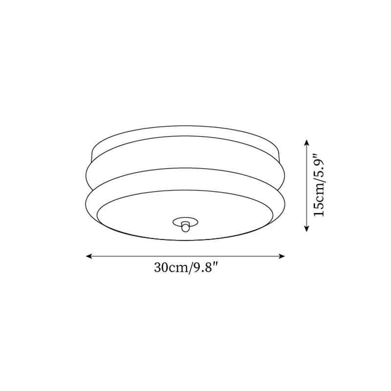 Ceiling Light Double-Layer Glass Disc Walnut Wood Minimalist - Neutralighting