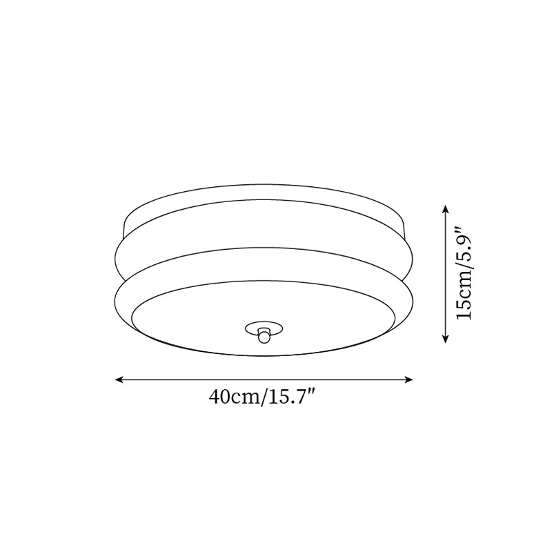 Ceiling Light Double-Layer Glass Disc Walnut Wood Minimalist - Neutralighting
