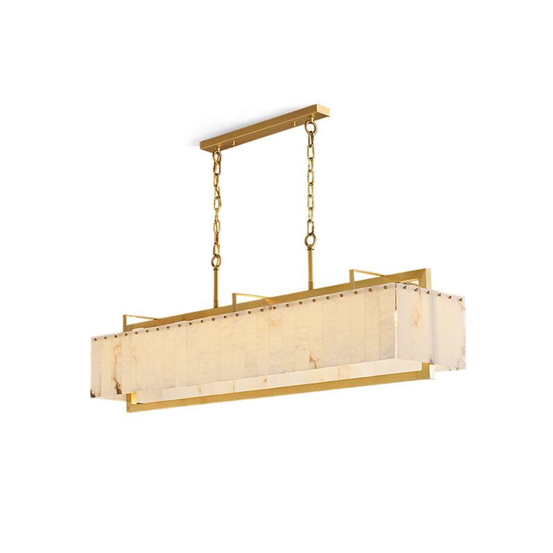 Ruben Chandelier Alabaster Rectangular Luxe - Neutralighting