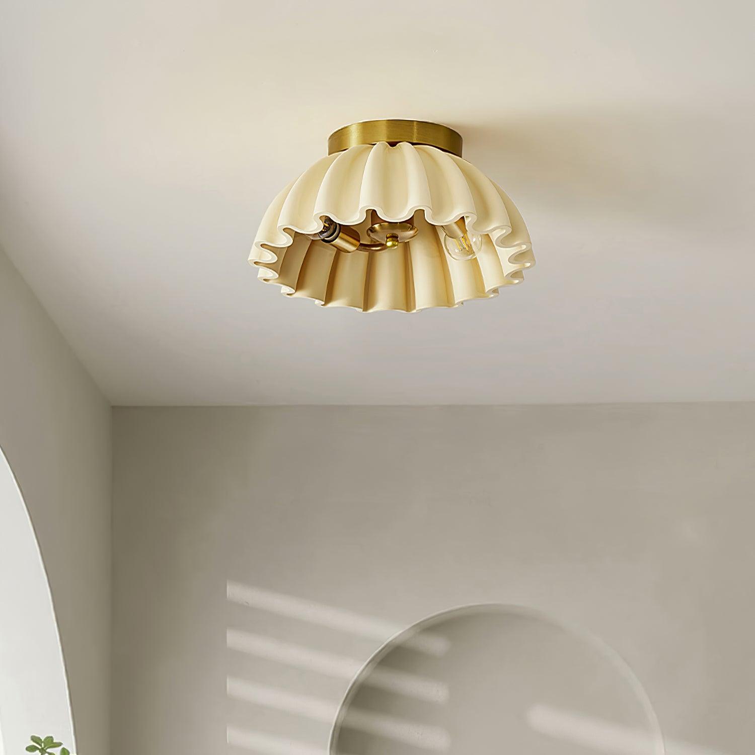 Ceiling Light HDPE Ruffle Canopy Metal Body Modern Minimalist - Neutralighting