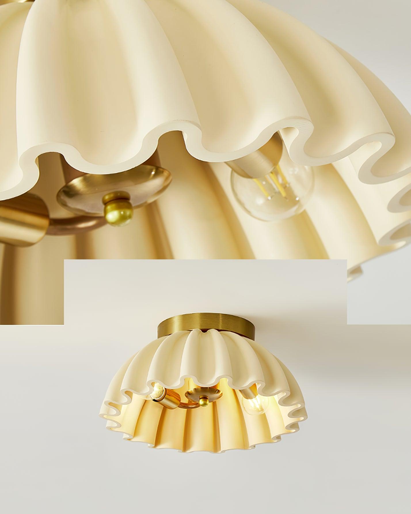 Ceiling Light HDPE Ruffle Canopy Metal Body Modern Minimalist - Neutralighting