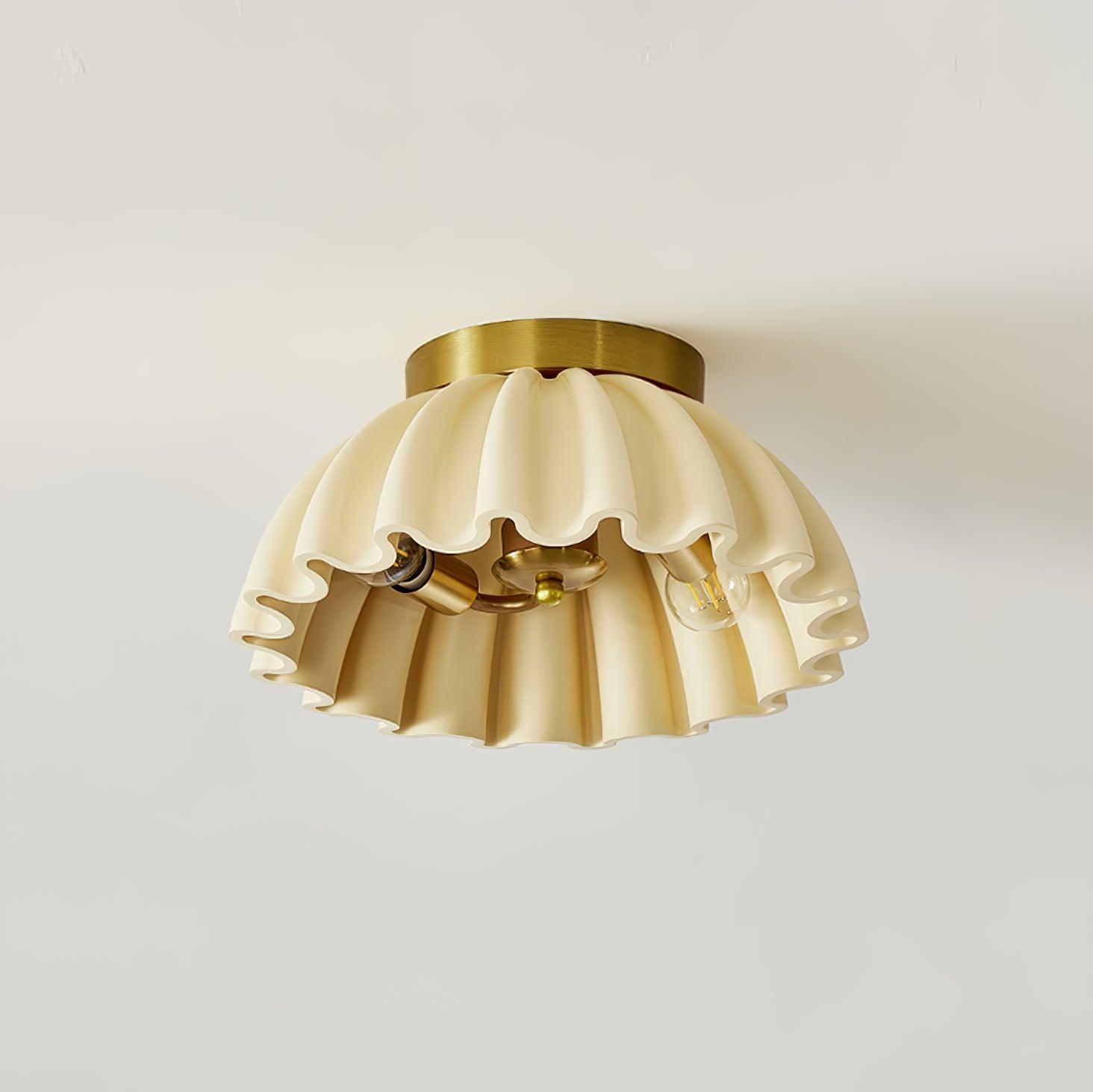 Ceiling Light HDPE Ruffle Canopy Metal Body Modern Minimalist - Neutralighting