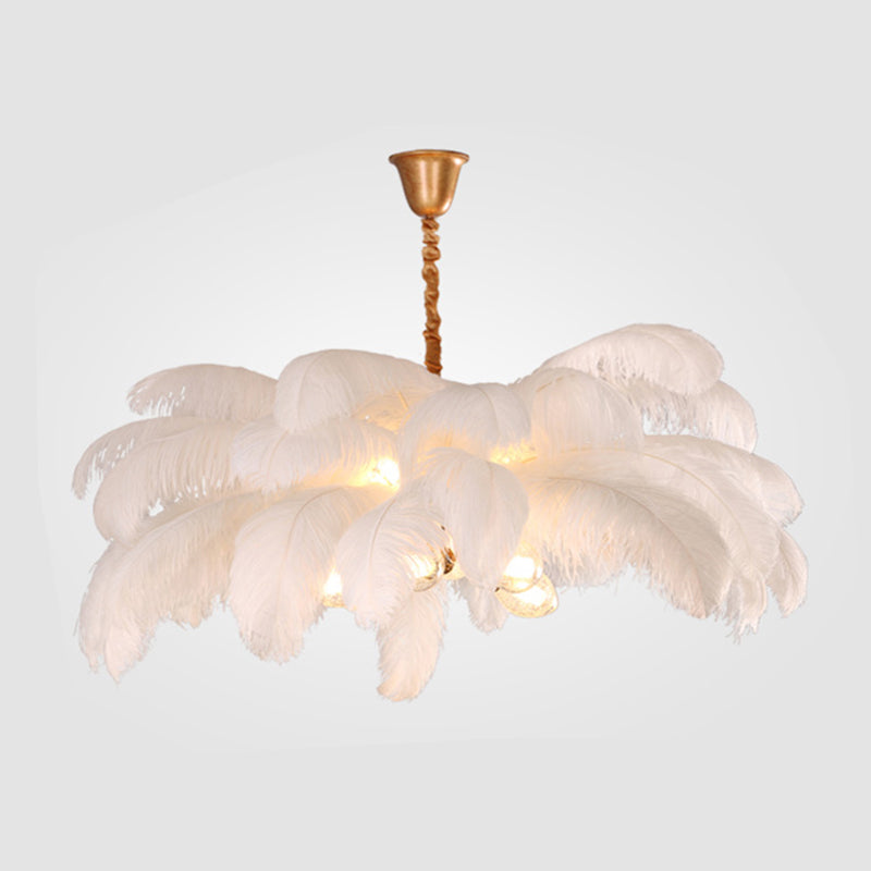 O'Moore Nordic Luxury Pendant Light, Brass/Feather - Neutralighting