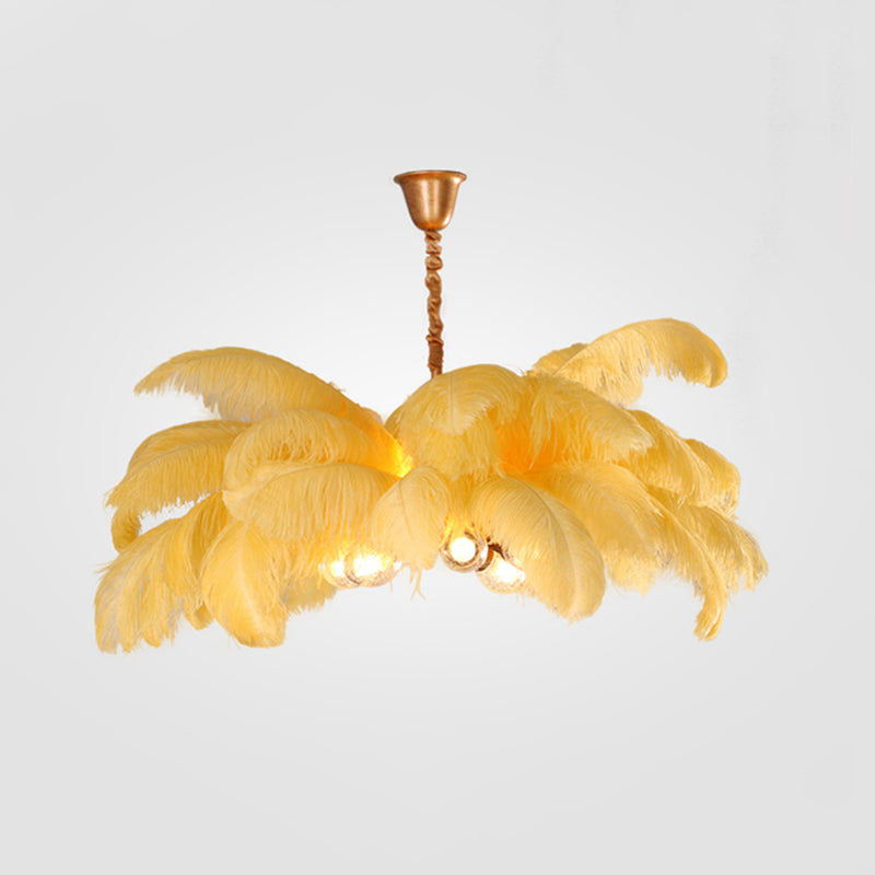 O'Moore Nordic Luxury Pendant Light, Brass/Feather - Neutralighting