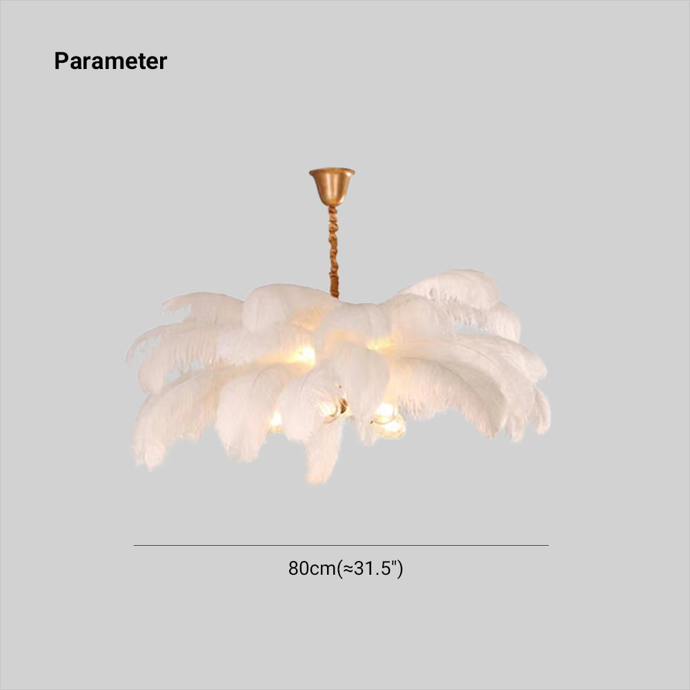 O'Moore Nordic Luxury Pendant Light, Brass/Feather - Neutralighting