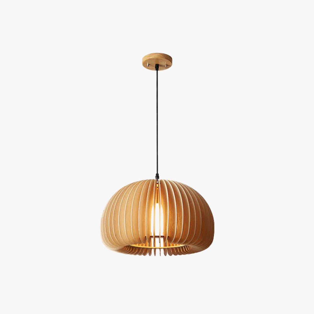 Muto Pumpkin Pendant Light, Wood - Neutralighting