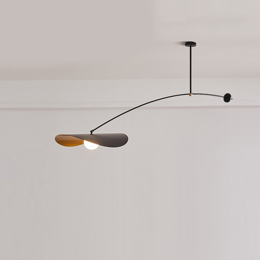 Arisha Minimalist Lotus Leaf Shaped Metal Pendant Light, Black/Gold - Neutralighting