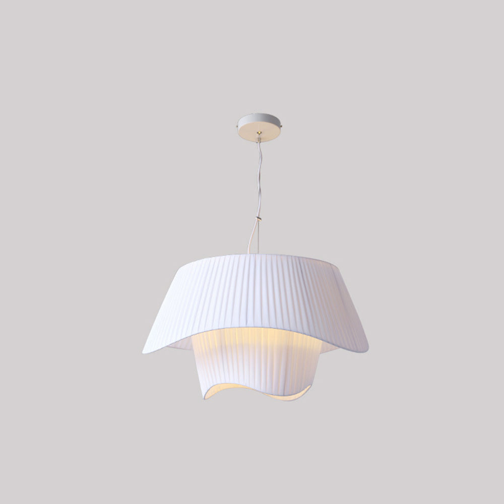 Ritta French Country Fabric/Metal Pendant Light, White - Neutralighting