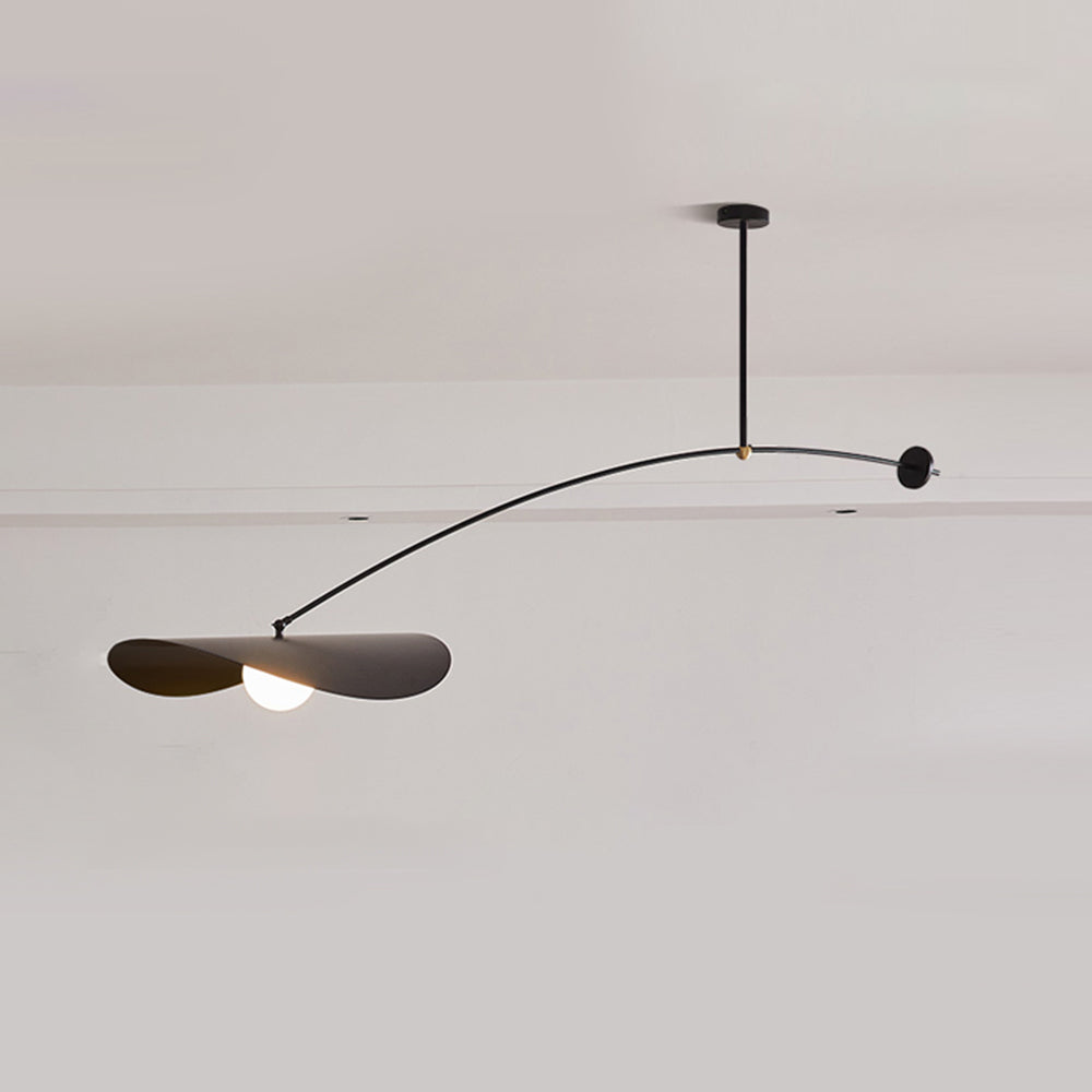 Arisha Minimalist Lotus Leaf Shaped Metal Pendant Light, Black/Gold - Neutralighting