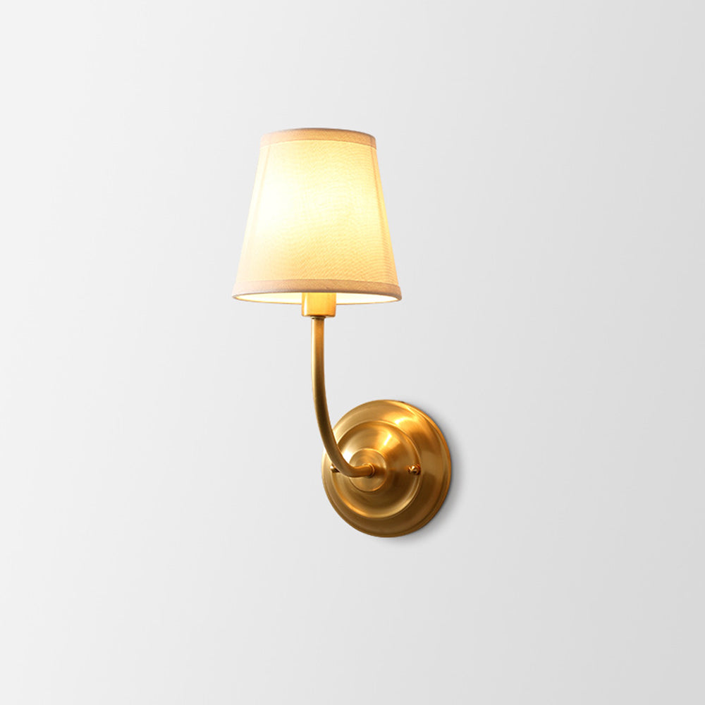Tiffany Vintage Rustic Lantern Fabric LED Wall Lamp, Gold - Neutralighting
