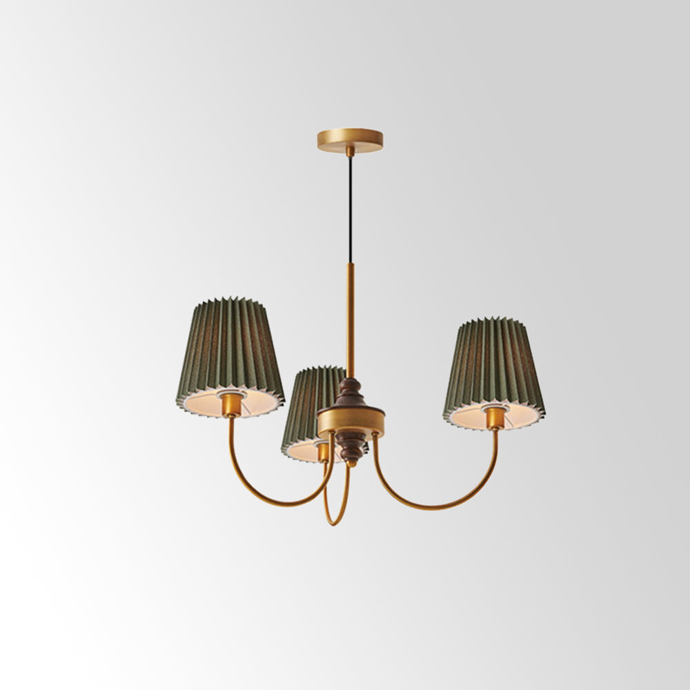 Silva Modern Retro Fabric Chandelier, White/Green - Neutralighting