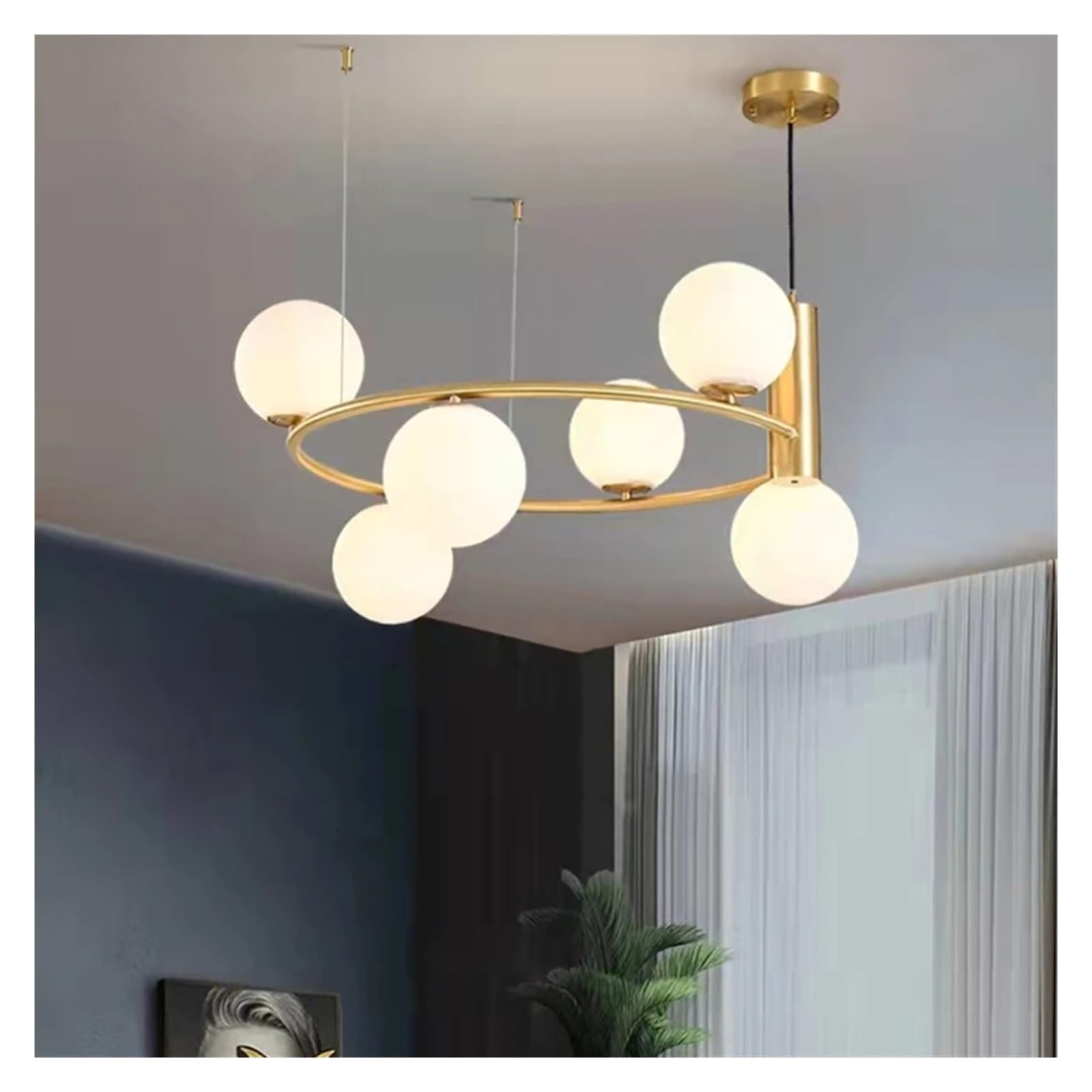 Valentina Nordic Ring Magic Bean Pendant Light Black/Gold Metal - Neutralighting