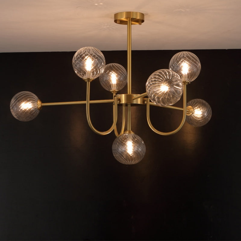 Valentina Modern LED Chandelier Gold Glass Living/Dining Room/Bedroom - Neutralighting