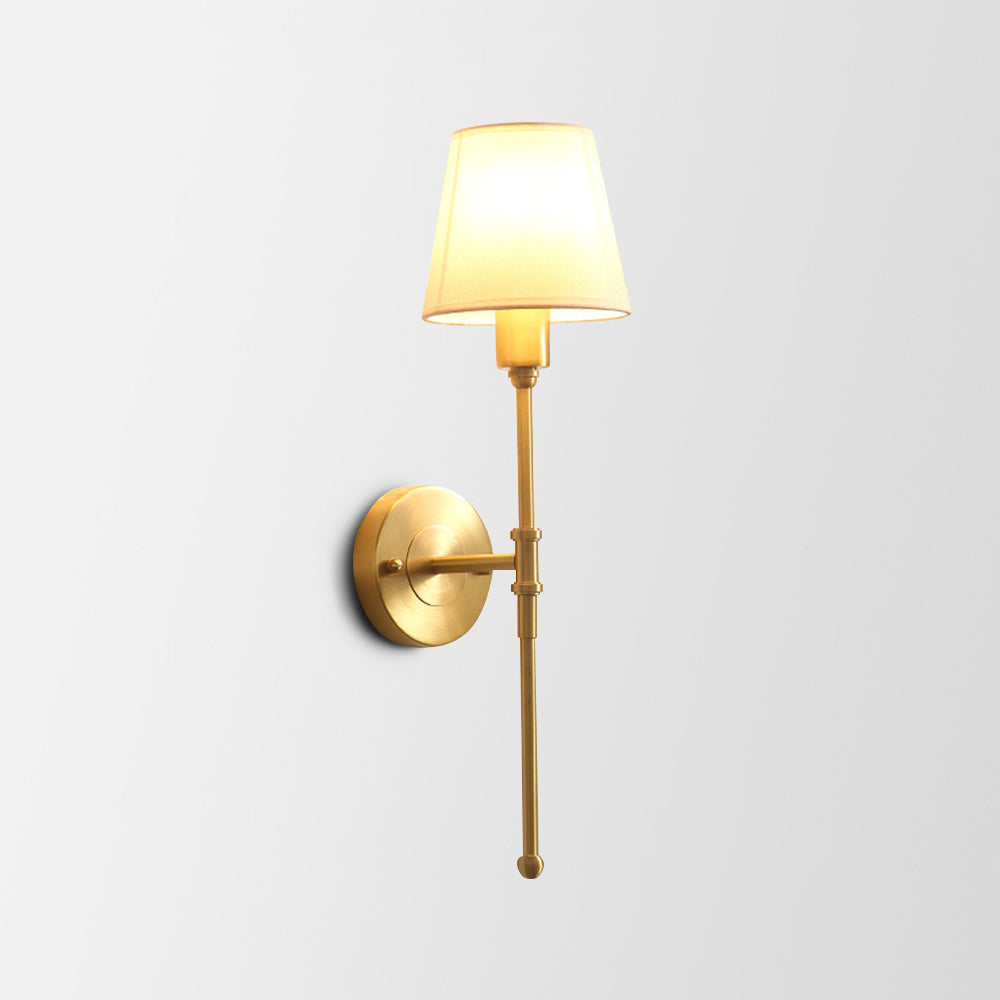 Tiffany Vintage Rustic Lantern Fabric LED Wall Lamp, Gold - Neutralighting