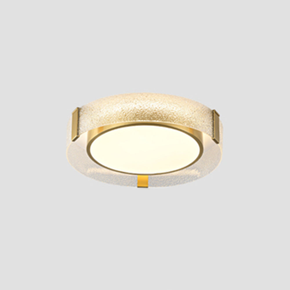 Arisha Modern Round Metal/Glass Flush Mount Ceiling Light, Gold - Neutralighting