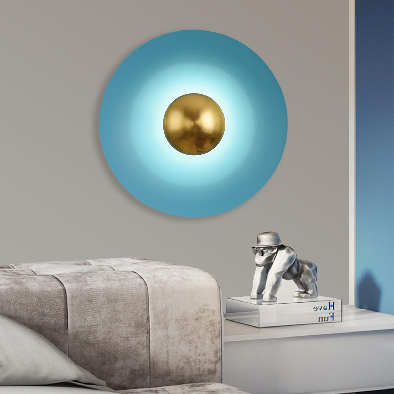 Valentina Minimalist Plate LED Indoor Wall Lamp Metal Hotel Bedroom - Neutralighting
