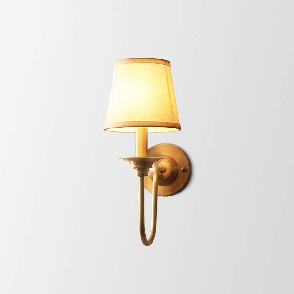 Tiffany Vintage Rustic Lantern Fabric LED Wall Lamp, Gold - Neutralighting