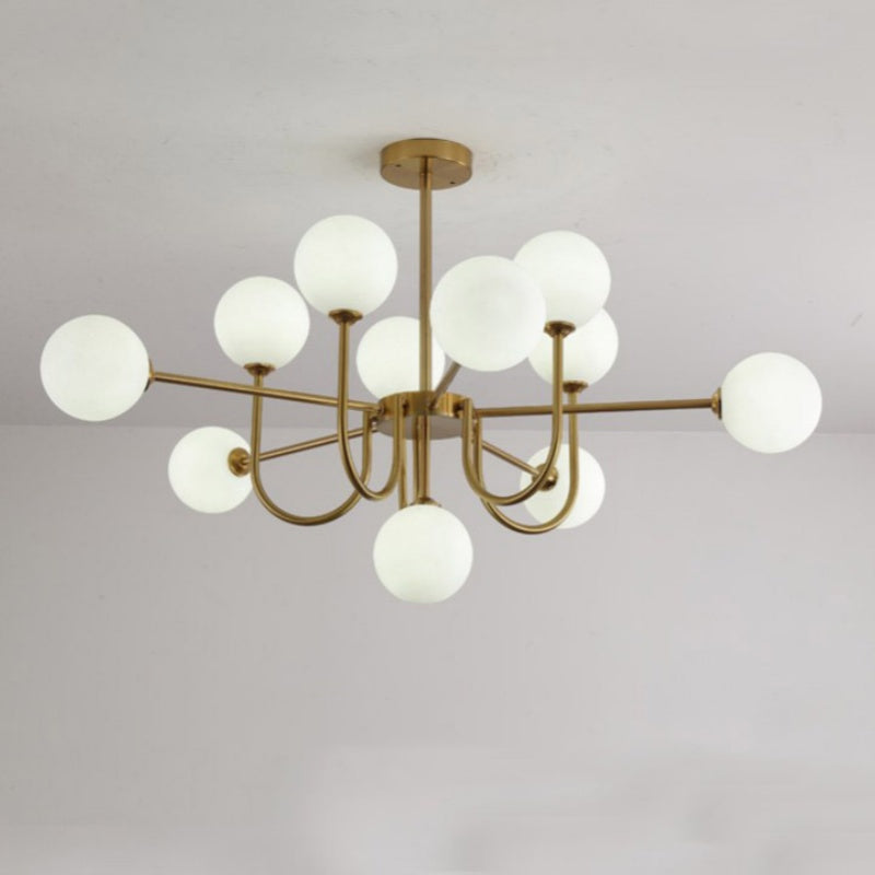 Valentina Modern LED Chandelier Gold Glass Living/Dining Room/Bedroom - Neutralighting