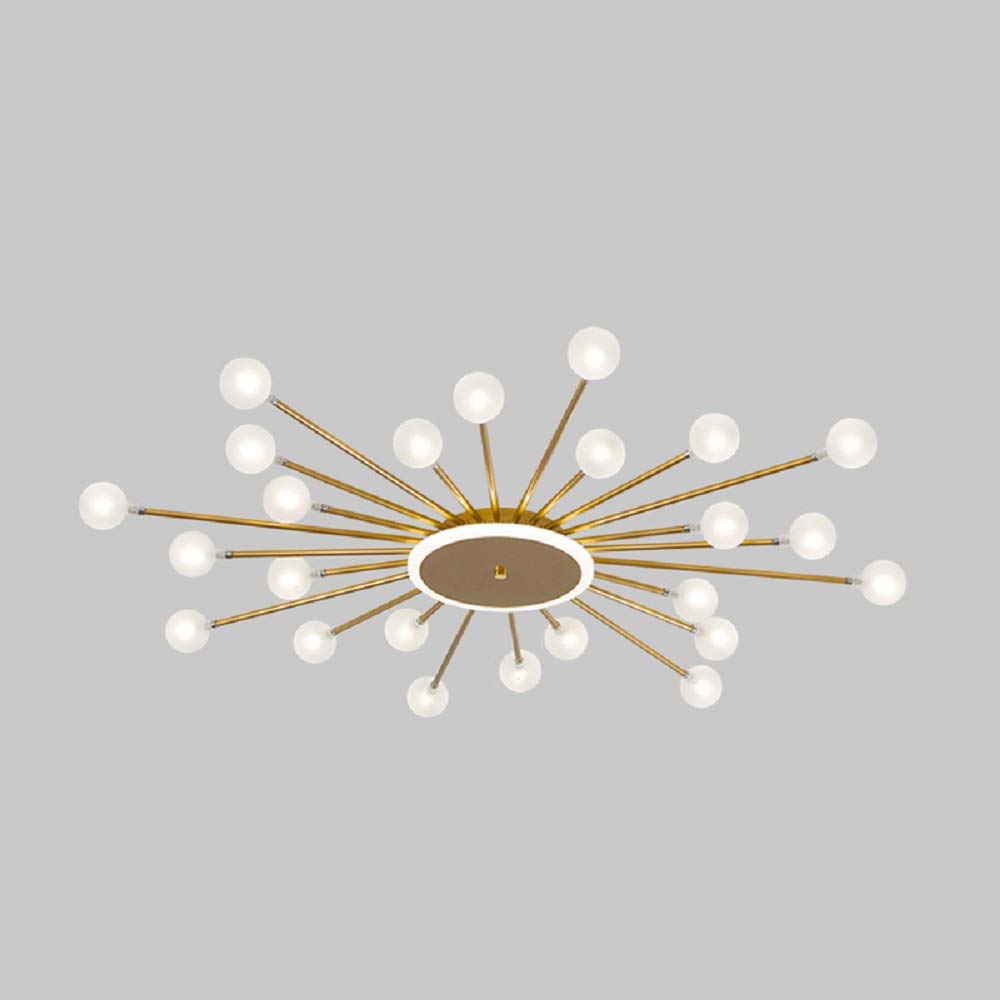 Arisha Nordic LED Flush Mount Ceiling Light Gold/Black Metal Living Room - Neutralighting