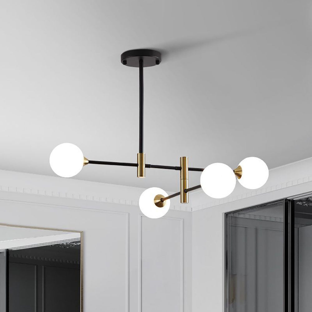Valentina Nordic Spherical Bubble Metal/Glass Chandelier, Black/Gold - Neutralighting