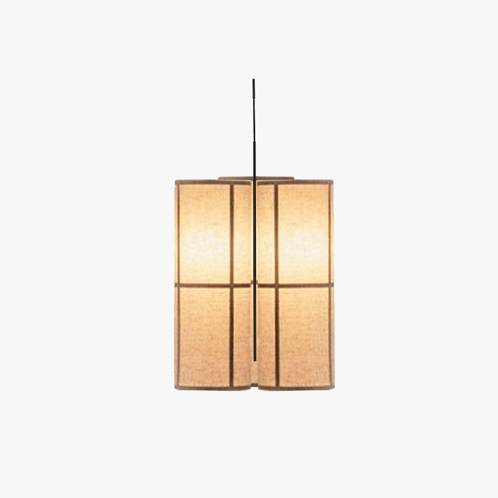 Ritta Cylinder Pendant Light, Lantern, Fabric, Japanese - Neutralighting