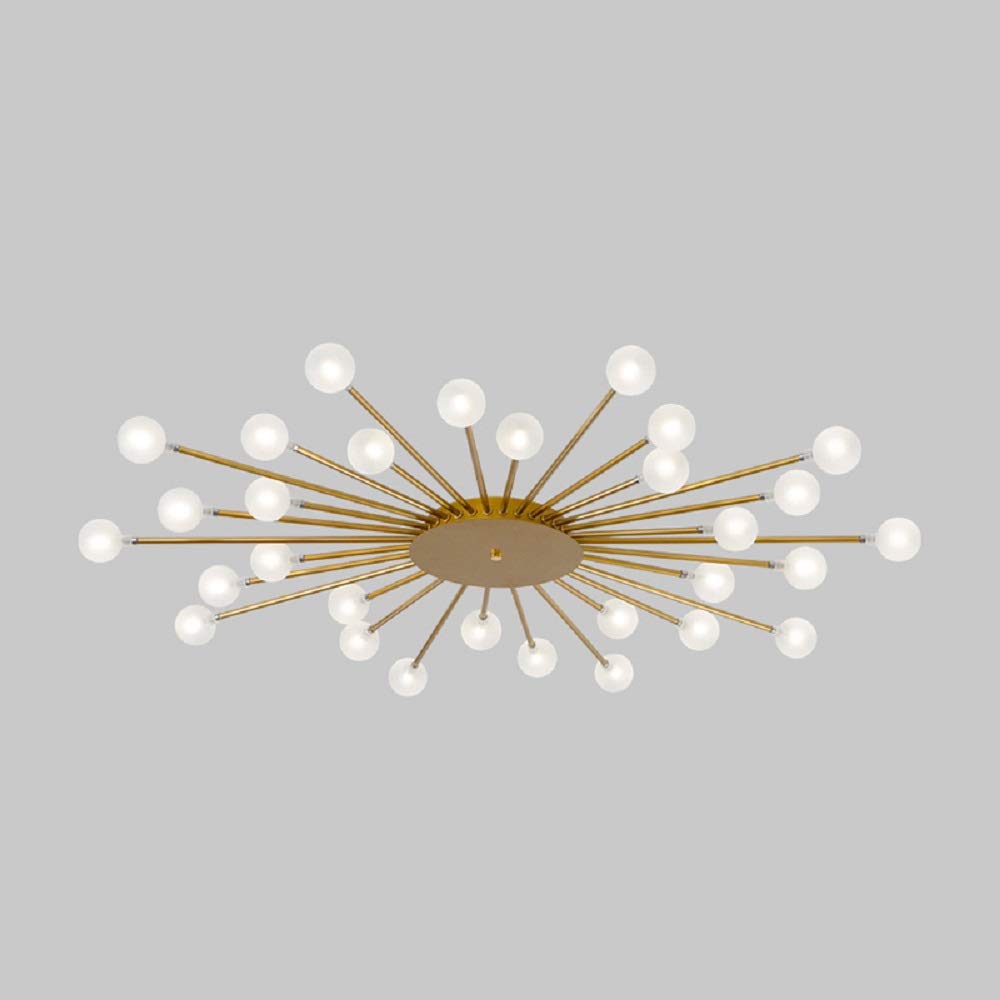 Arisha Nordic LED Flush Mount Ceiling Light Gold/Black Metal Living Room - Neutralighting