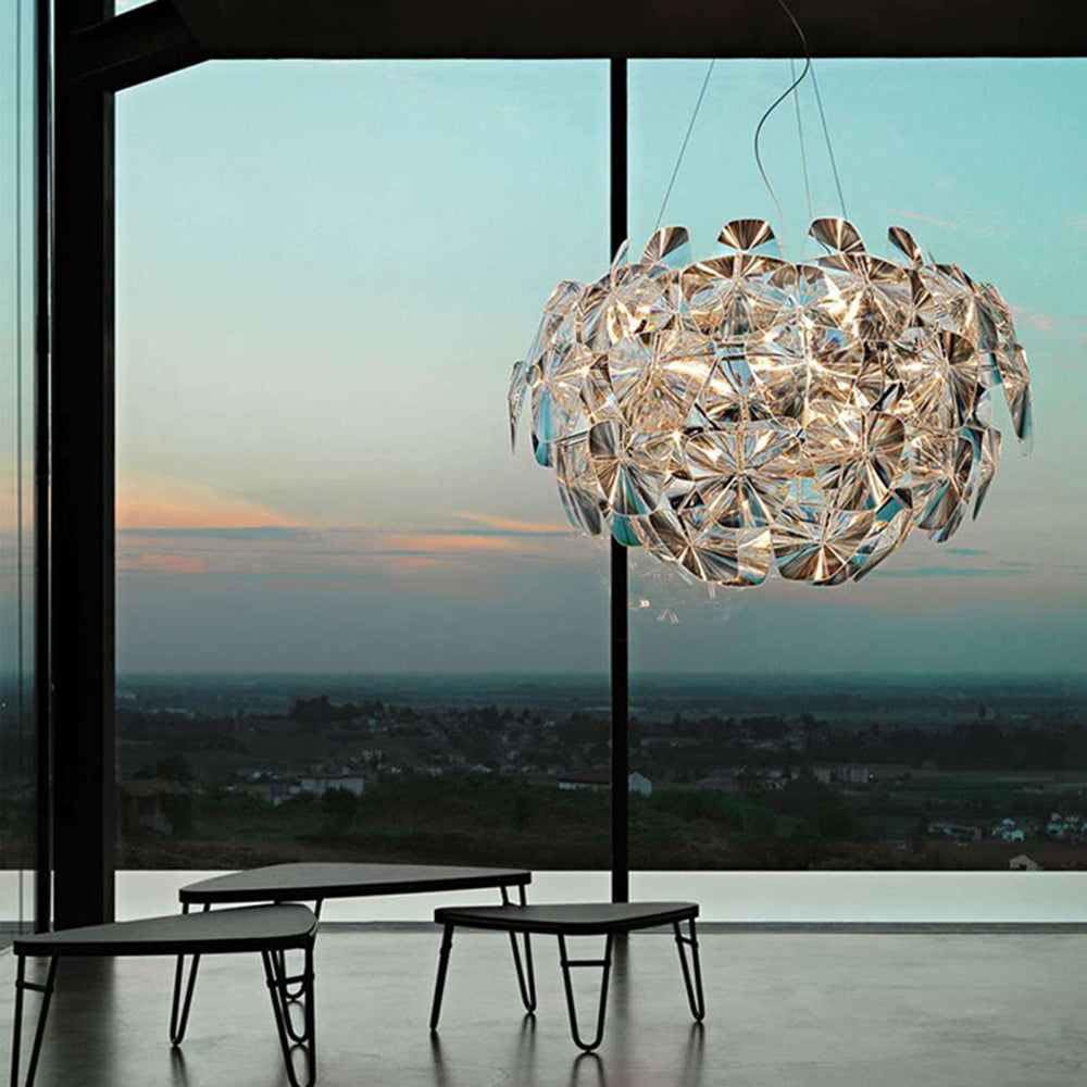 Arisha Unique Diamond Flower Metal Pendant Light, Living Room