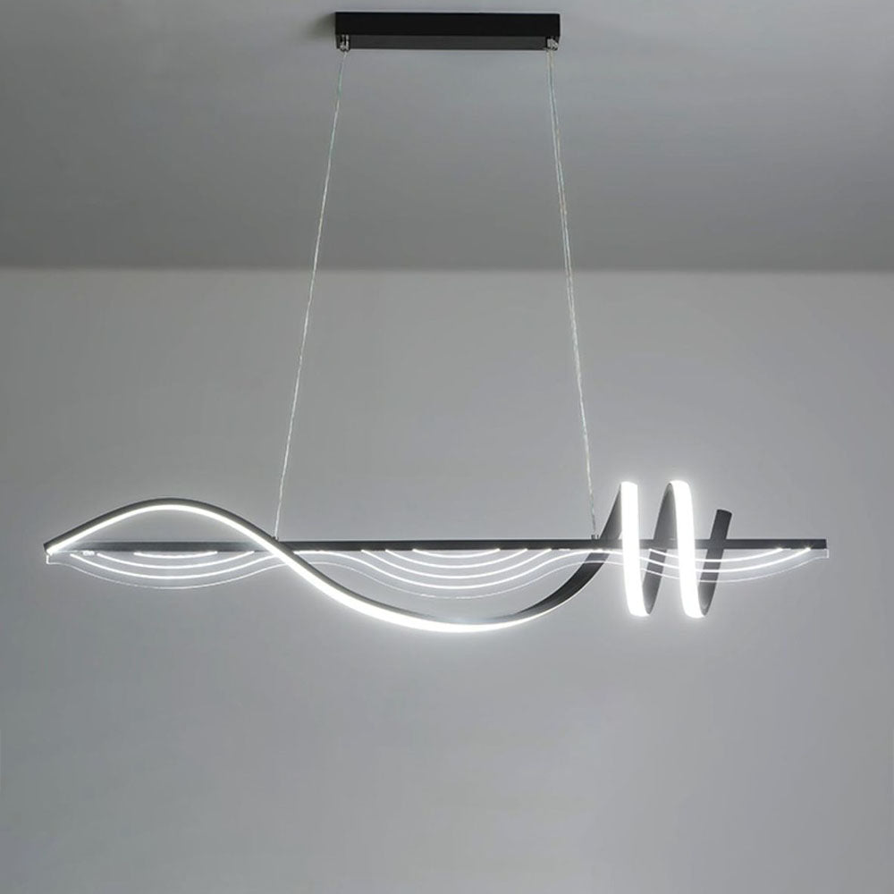 Arisha Contemporary Style Linear Metal Pendant Light White/Black - Neutralighting