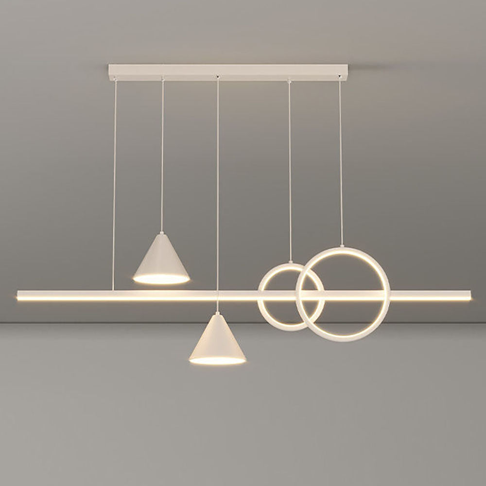 Arisha Contemporary Geometric Style Linear Metal Pendant Light White/Black - Neutralighting