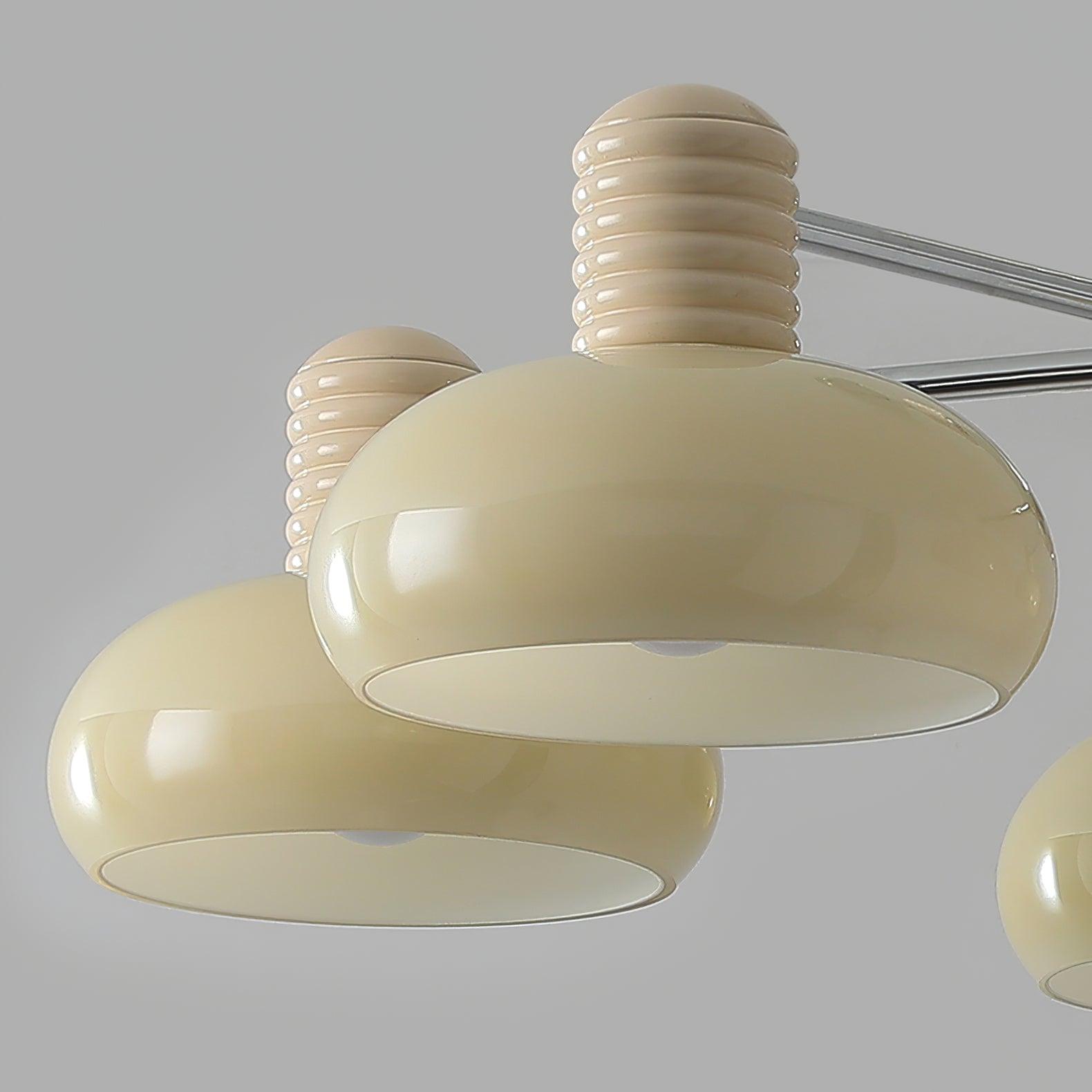 Chandelier Persimmon with Beige Glass Shades and Chrome Frame - Neutralighting