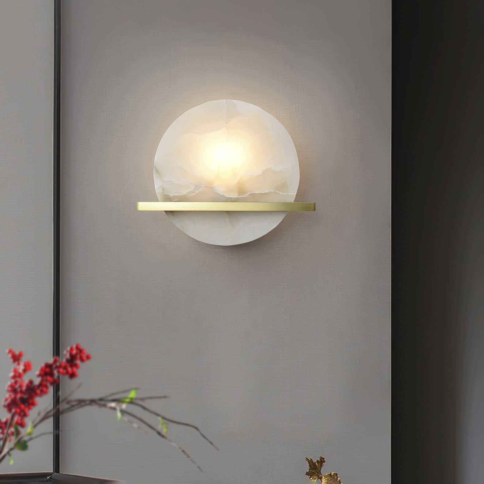 Savion Wall Lamp Alabaster Moon Horizon - Neutralighting