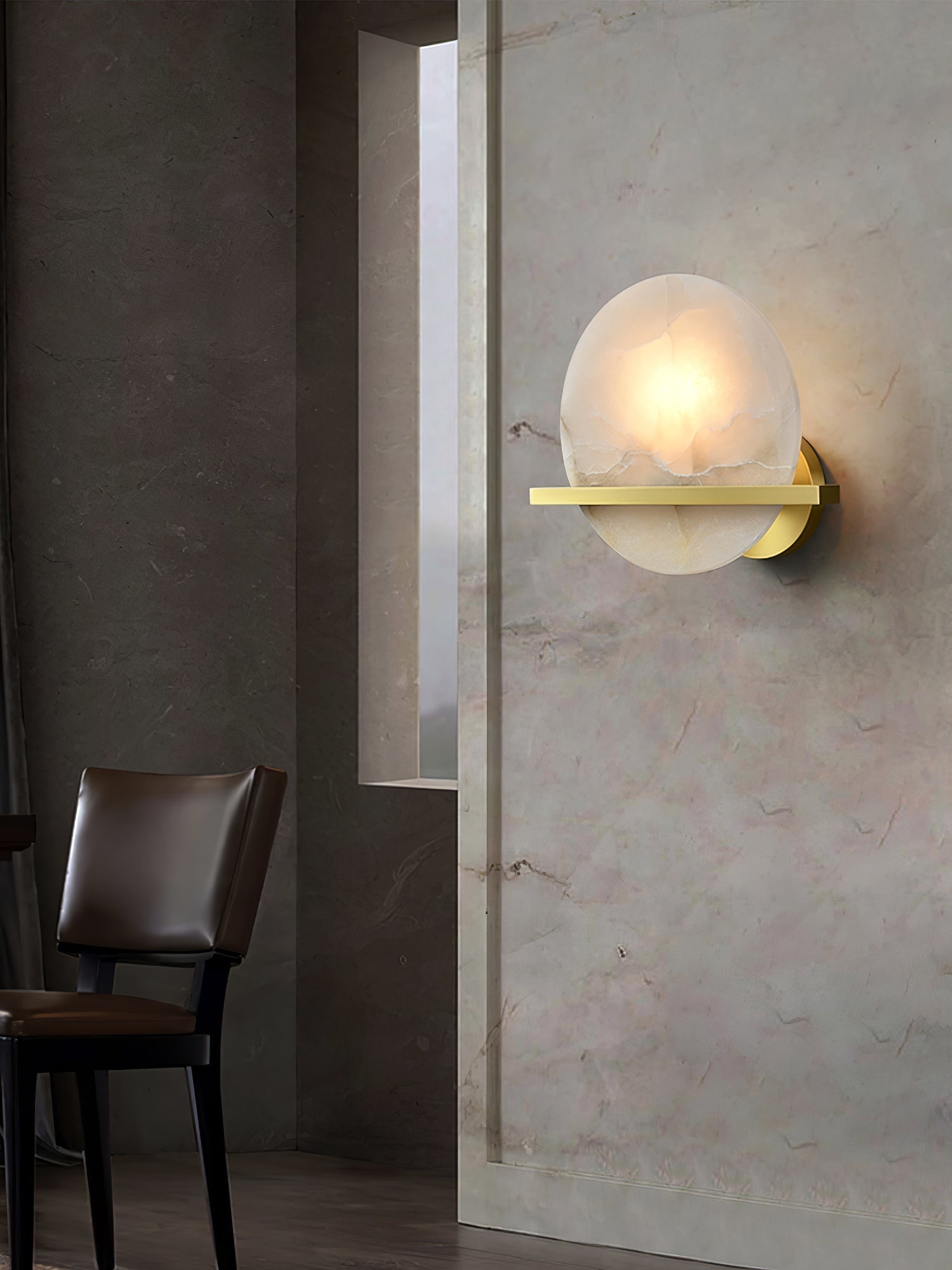 Savion Wall Lamp Alabaster Moon Horizon - Neutralighting