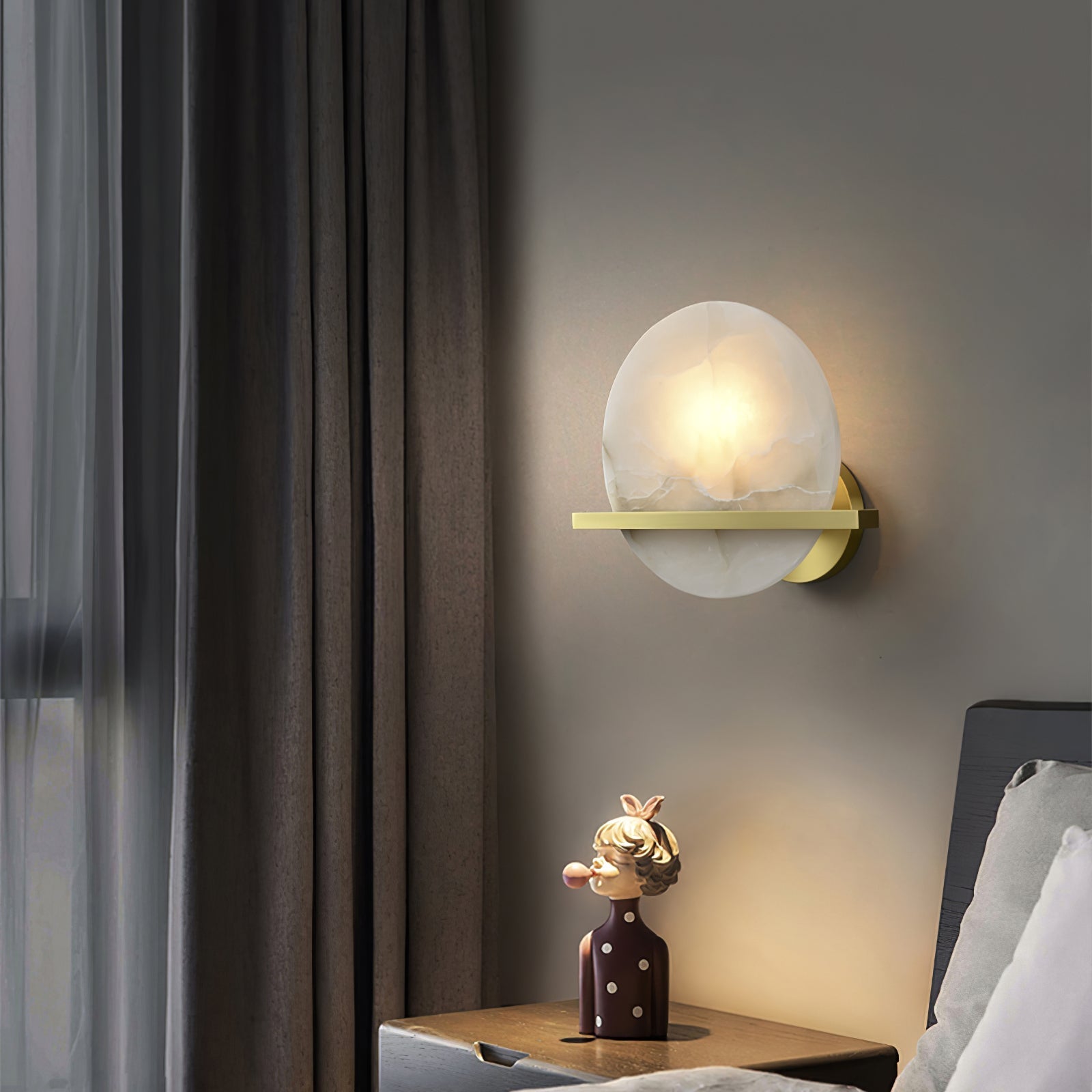 Savion Wall Lamp Alabaster Moon Horizon - Neutralighting