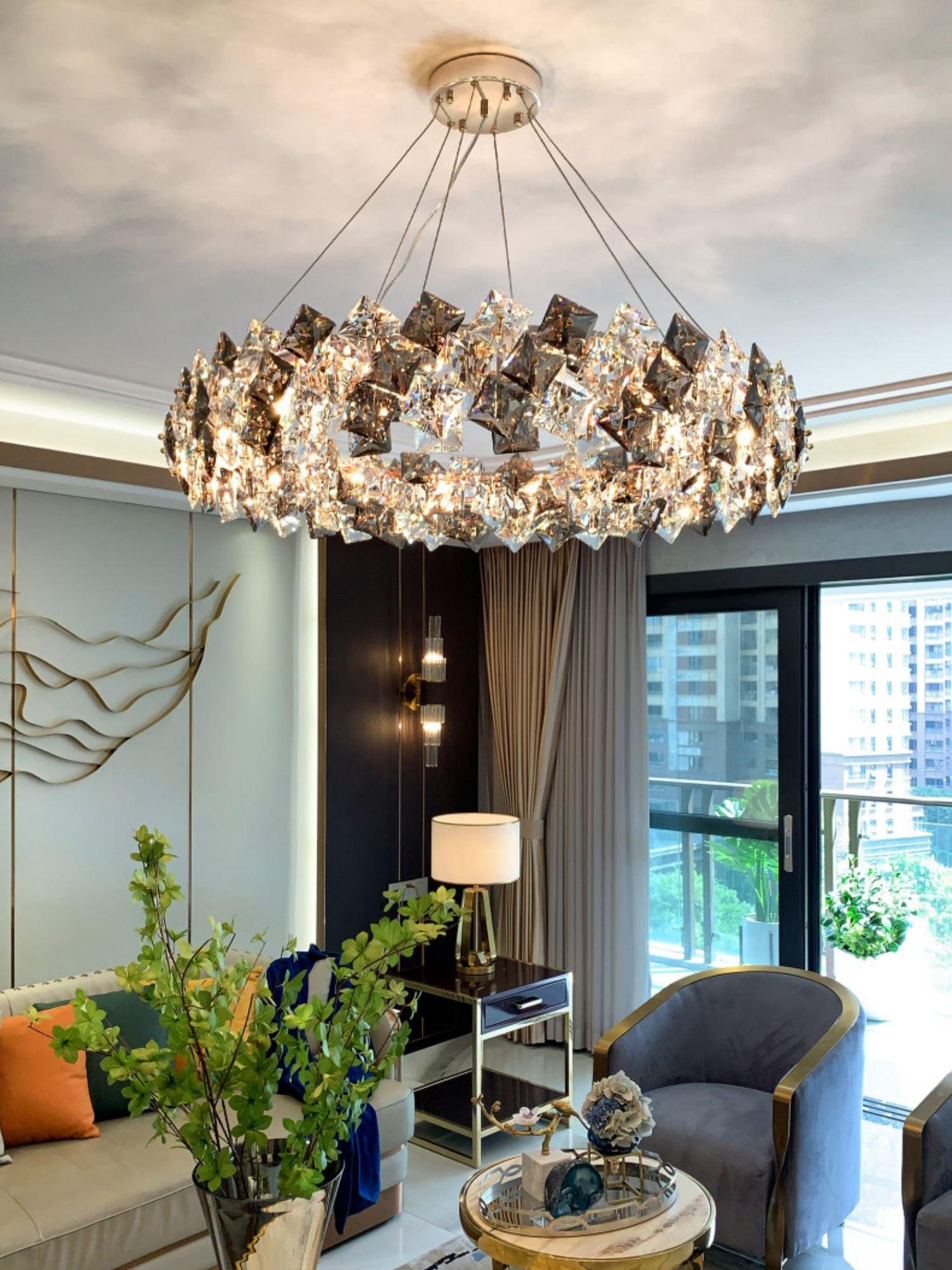 Scale Crystal Round Chandelier - Blowlighting