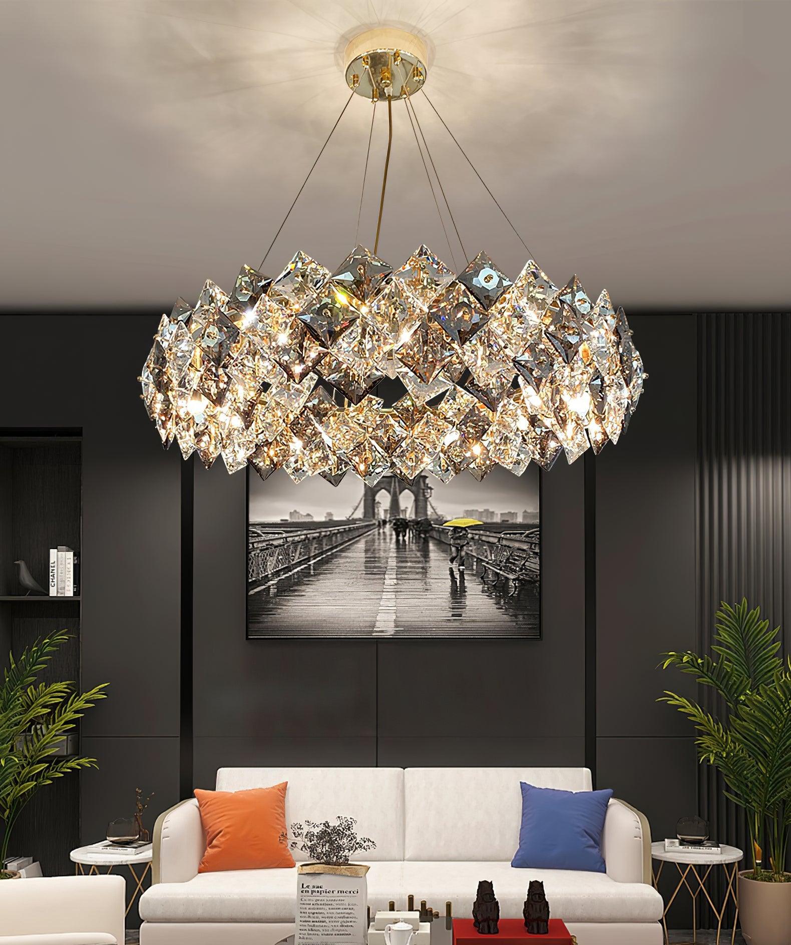 Scale Crystal Round Chandelier - Blowlighting
