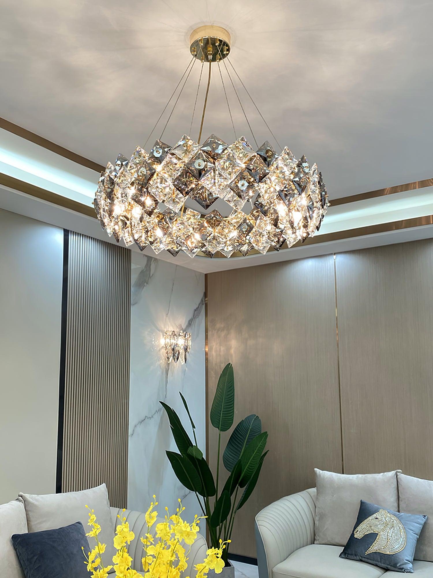 Scale Crystal Round Chandelier - Blowlighting