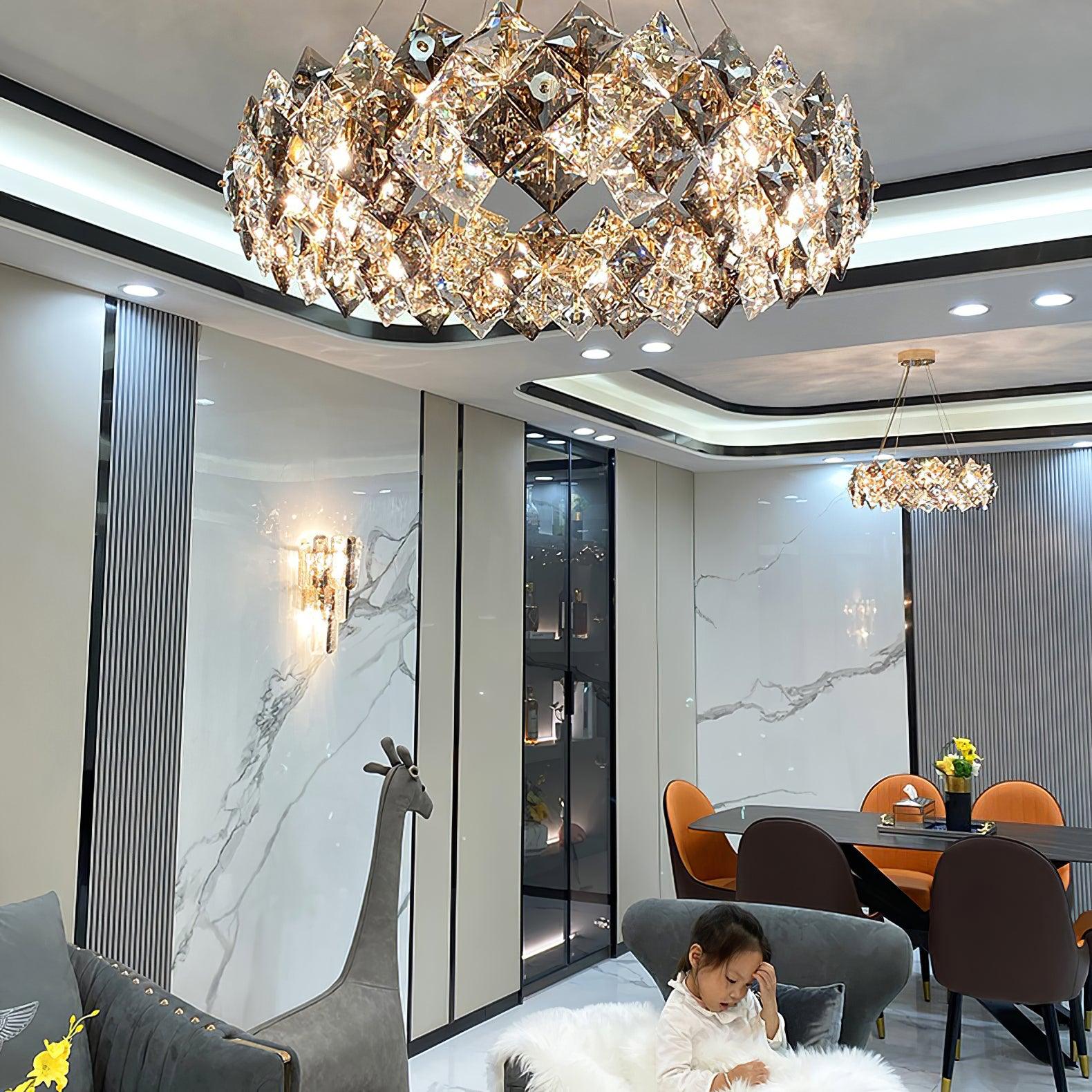 Scale Crystal Round Chandelier - Blowlighting