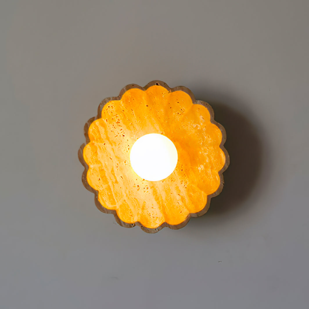 Ritta Wall Lamp Scalloped Travertine Shell - Neutralighting