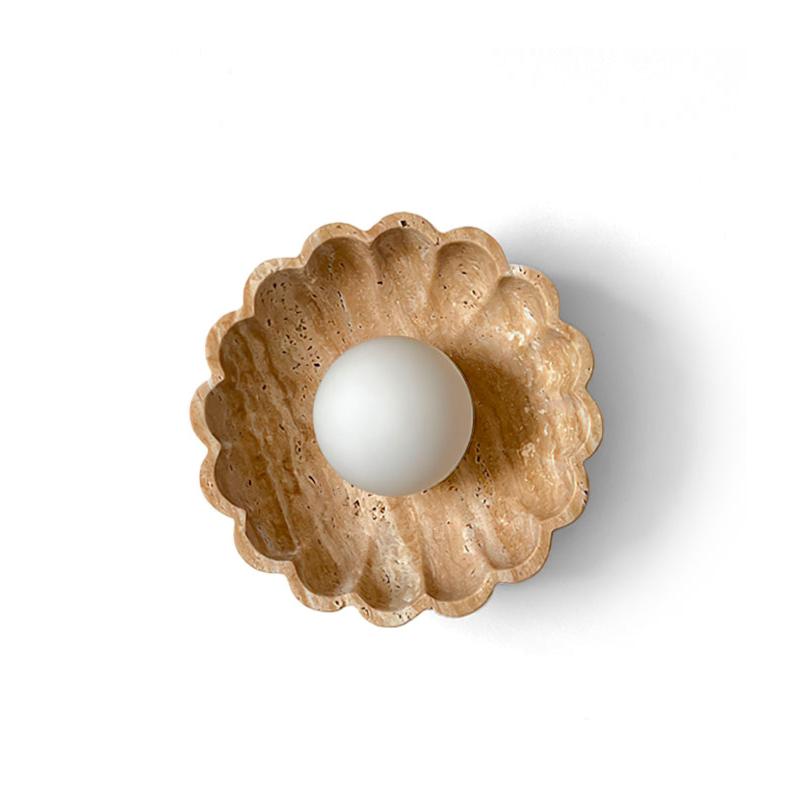 Ritta Flower Wall Lamp Yellow Travertine - Neutralighting