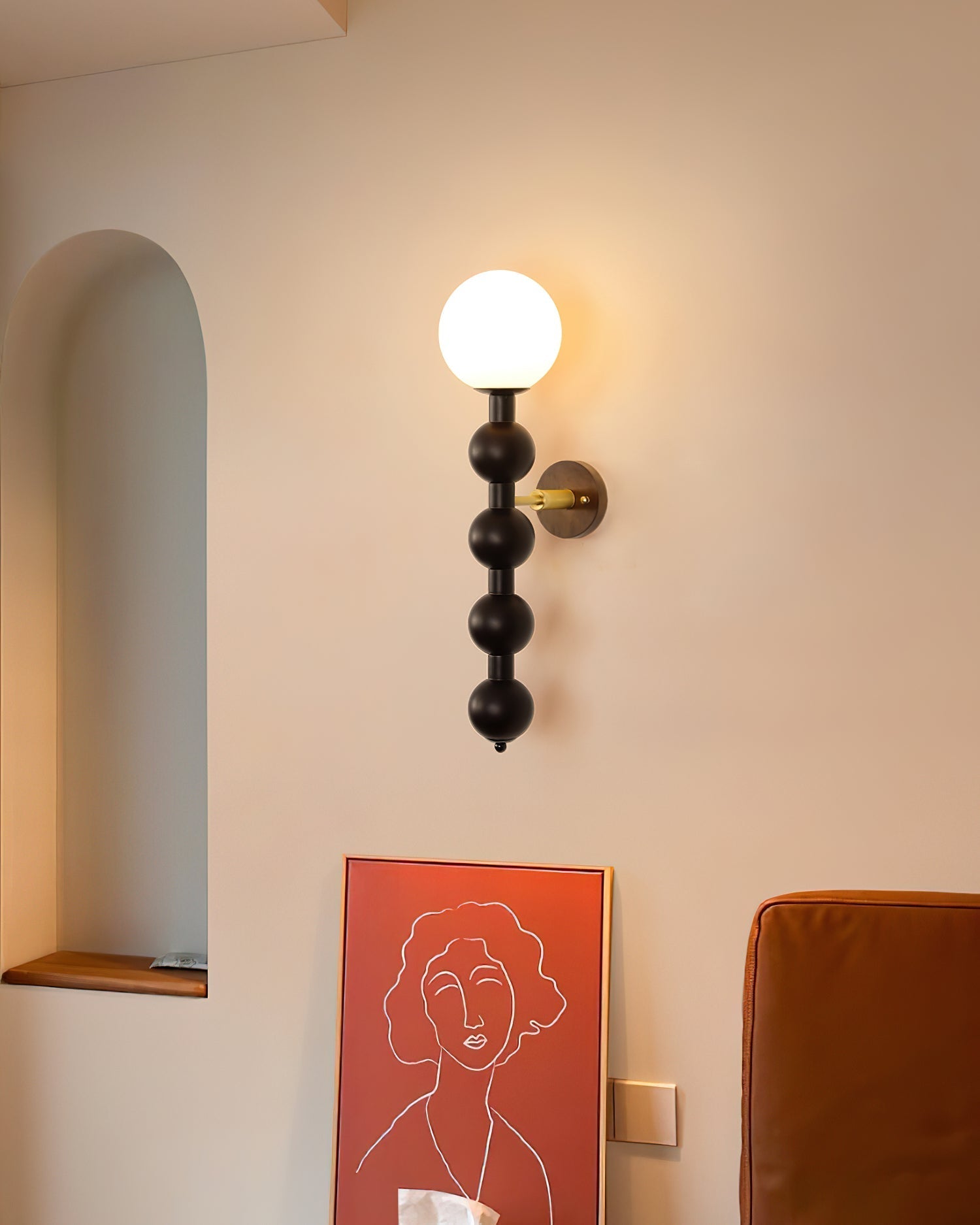 Wall Lamp Gourd in Metal Wood and Glass Modern Style - Neutralighting