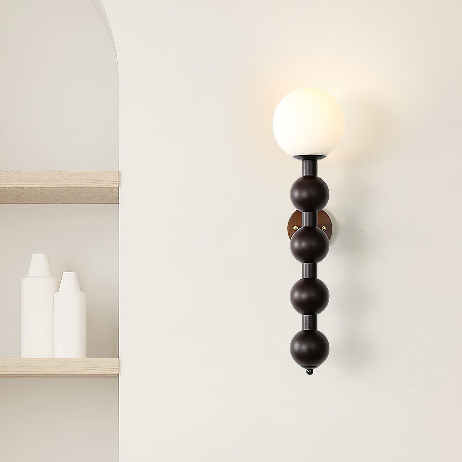 Wall Lamp Gourd in Metal Wood and Glass Modern Style - Neutralighting