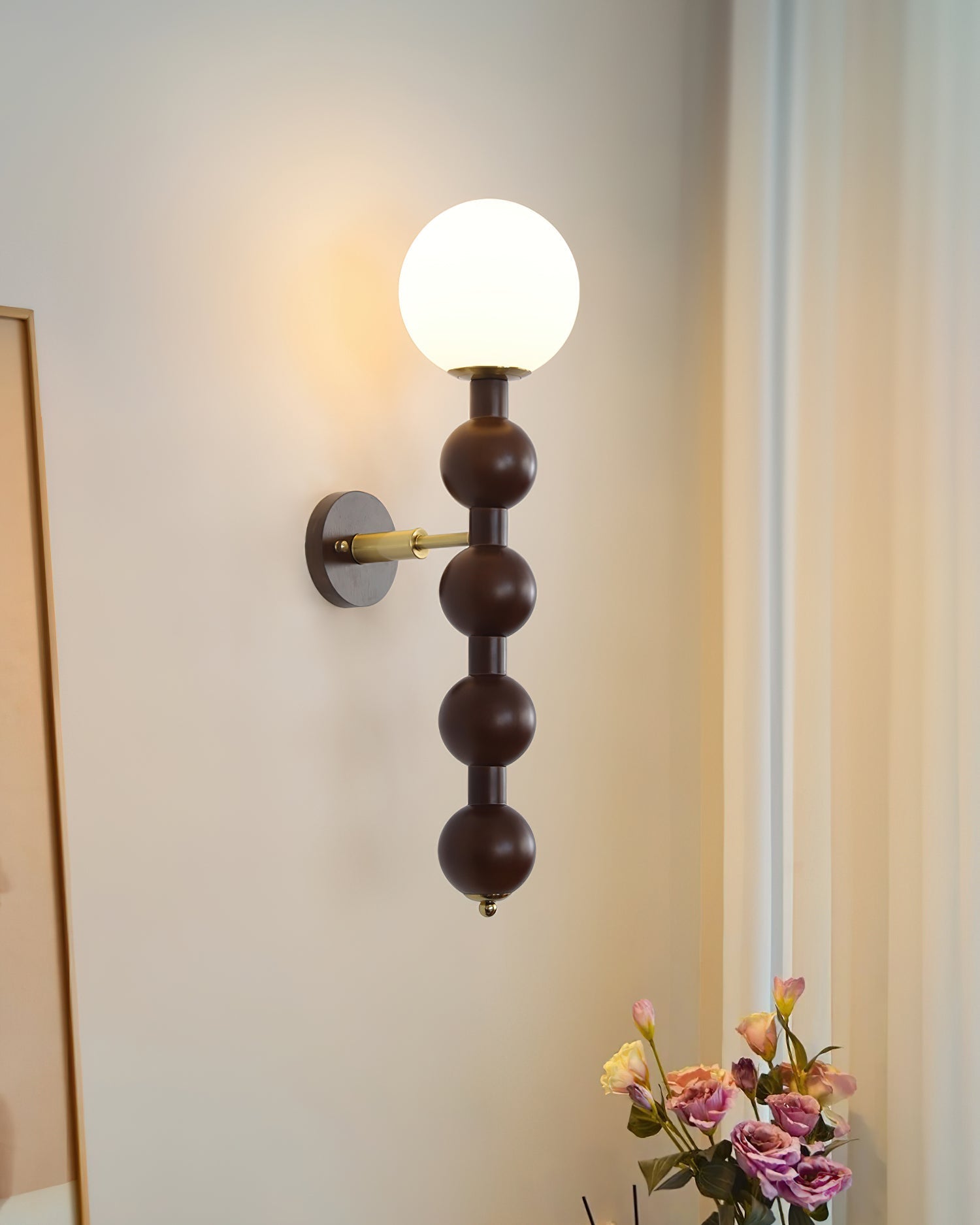 Wall Lamp Gourd in Metal Wood and Glass Modern Style - Neutralighting