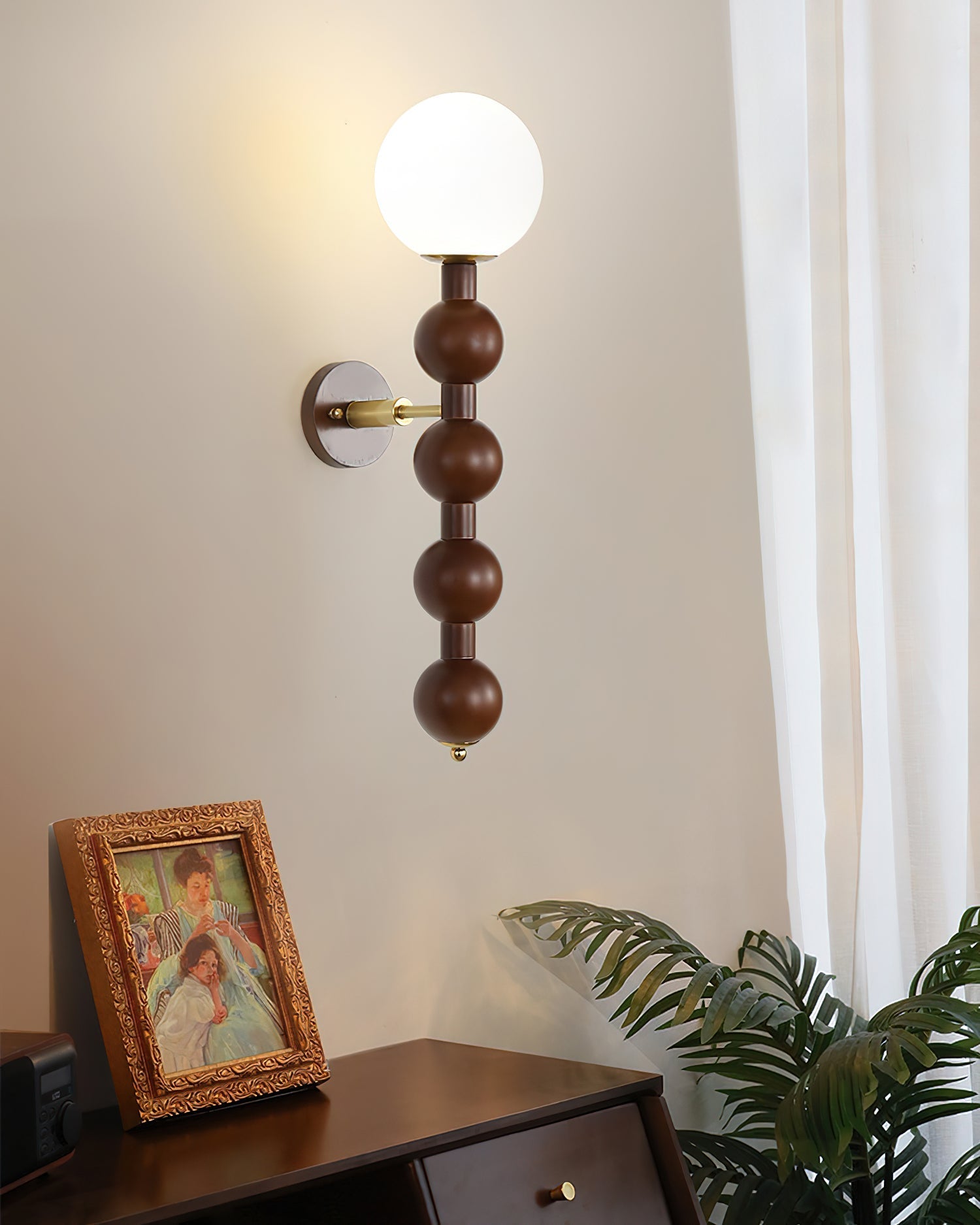 Wall Lamp Gourd in Metal Wood and Glass Modern Style - Neutralighting