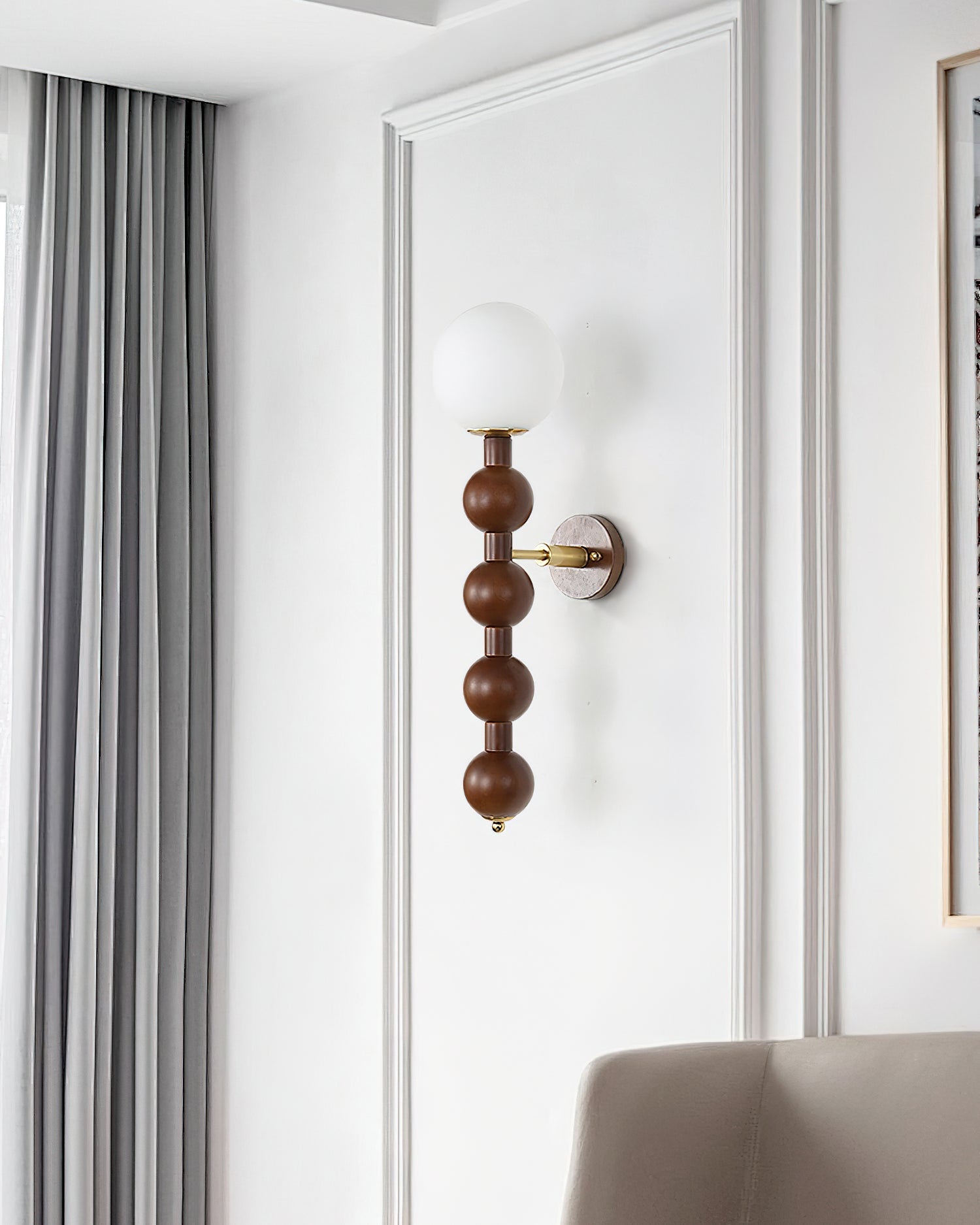 Wall Lamp Gourd in Metal Wood and Glass Modern Style - Neutralighting