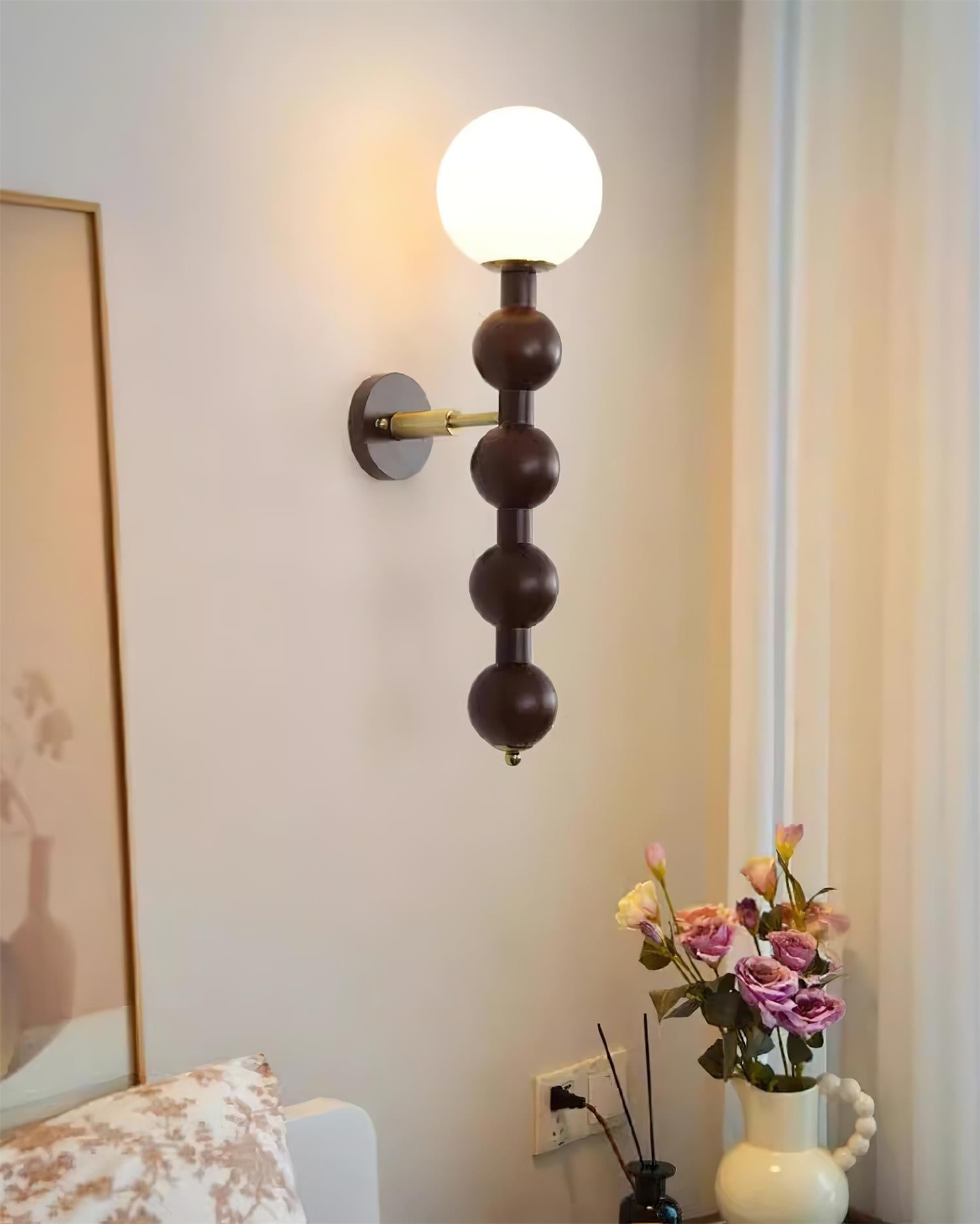 Wall Lamp Gourd in Metal Wood and Glass Modern Style - Neutralighting