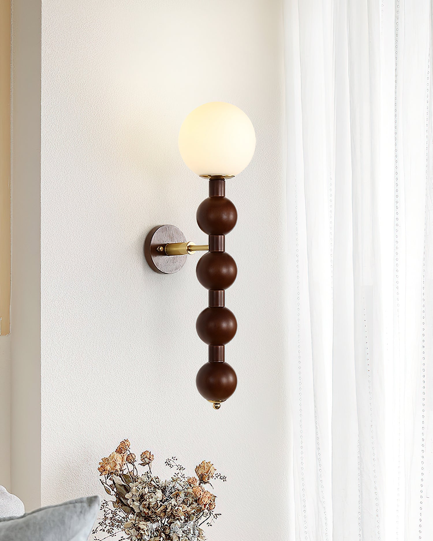Wall Lamp Gourd in Metal Wood and Glass Modern Style - Neutralighting