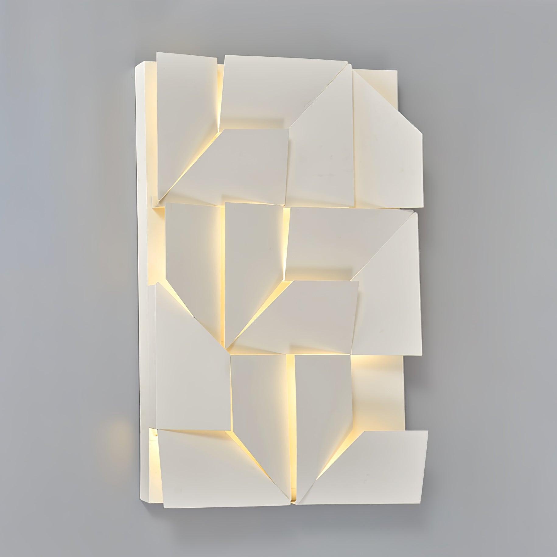 Wall Lamp 3D Geometric Panels Layered Light Art Remote Dimming Modern - Neutralighting