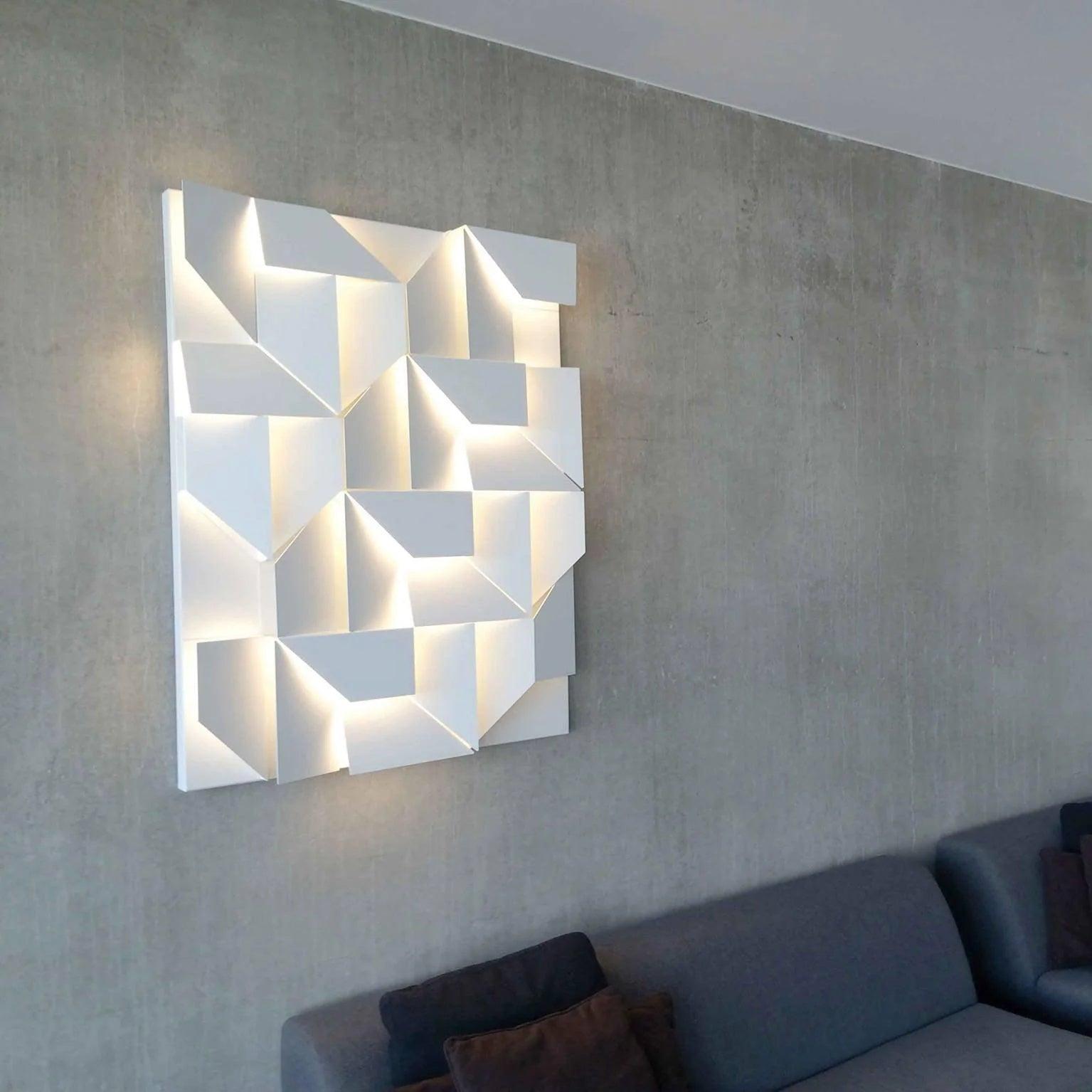 Wall Lamp 3D Geometric Panels Layered Light Art Remote Dimming Modern - Neutralighting