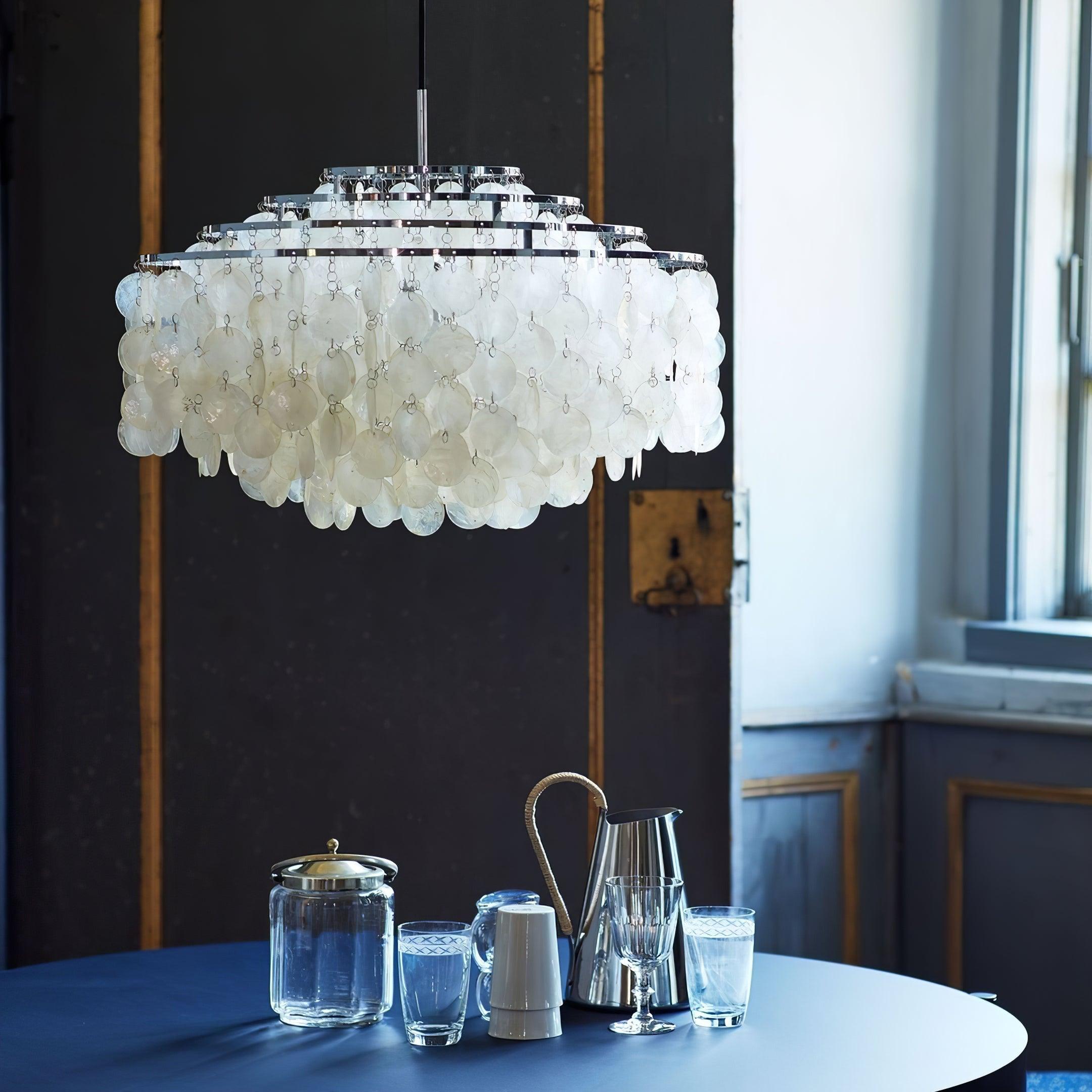 Elios Elegant Capiz Shell Chandelier - Neutralighting